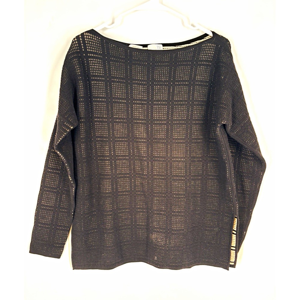 TSE Womens Open-Knit Wool Blend Sweater M Boat Neck Raglan Luxe Avant Garde Soft